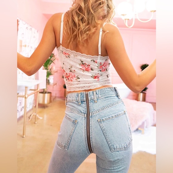 Women’s New Revice Denim Yin Yang Crop Jeans With Tags Size 27 Zip Front To Back - Picture 1 of 6
